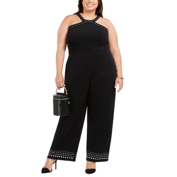 INC International Concepts Pants - Sale! INC Deep Black Studded Jumpsuit 1X